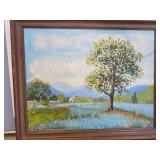 Landscape Oil Painting on Canvas in Wood Frame