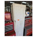 White Wooden Cabinet With Crackle Finish