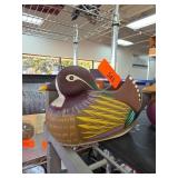 Asian Hand-Painted Wooden Duck Figurine