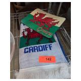 Welsh Cardiff Scarf and Flag Display Set