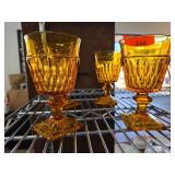 Amber-Colored Glass Goblets