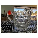Faceted Glass Pitcher with Starburst Base