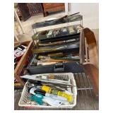 Art Supplies in Multi-Tier Box