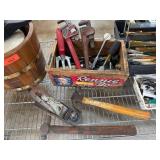 Vintage Hand Tools in Wooden Box