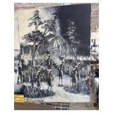 Monochromatic Painting of Figures in Landscape