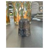 Sterling Silver Thimble with Floral Detailing
