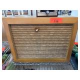Mid-Century Wooden Speaker With Woven Front