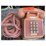 Vintage Pink Rotary Push-Button Telephone