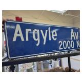 Blue Argyle Avenue Street Sign