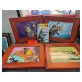 Cat-Themed Prints with Book