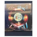 Vinyl Record with Disco-Themed Cover Art
