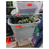 Plastic Bin with Assorted Military Gear