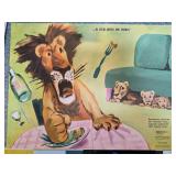 Colorful Illustrated Lion Poster