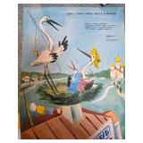 Russian Illustrated Poster with Storks