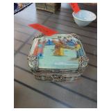 Ceramic Trinket Box with Decorative Details