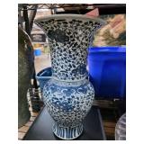 Blue and White Porcelain Floral Motif Vase