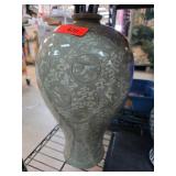 Glazed Ceramic Vase with Decorative Pattern