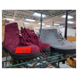 Suede and Fabric Lace-Up Boots