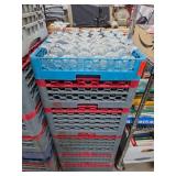 Stack of Glassware in Rinse Racks