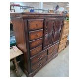 Dark Wood Wardrobe Cabinet With Drawers