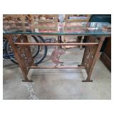 Glass-Top Table With Solid Copper Base
