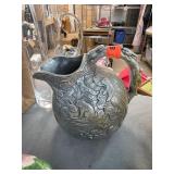 Decorative Metal Pitcher with Embossed Design