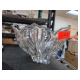 Clear Cut Glass Bowl with Floral Motif