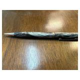 Swirled Black Ballpoint Pen with Metal Trim
