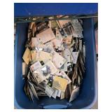 Bin of Assorted Label Holders and Craft Supplies