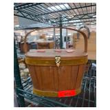 Wooden Handled Basket With Strawberry Design