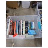 Plastic Bin of Assorted Books