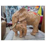 Heavy Elephant Figurine with Brass Tusks
