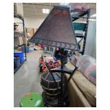 Floor Lamp With Bear and Rustic Shade