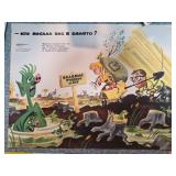 Soviet Propaganda Poster with Cartoon Illustration