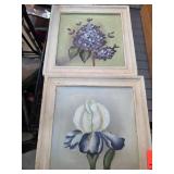 Two Hand-Painted Floral Wall Art