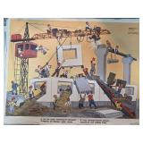Soviet Era Construction Art Poster