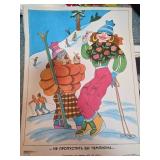 Colorful Soviet Skiing Poster Illustration