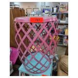 Pink Lattice Metal Side Table