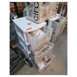 White Plastic Drawer Organizer with Contents