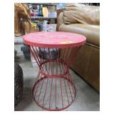 Red Metal Wire Accent Table