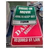 Four Vintage-Style Warning Signs