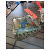 Chinese Ceramic Lidded Box with Painted Scene