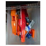 Nerf Blasters in Storage Bin