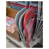 Three Metal Folding Chairs