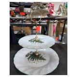 Two-Tier Porcelain Serving Stand
