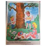 Soviet-Era Cartoon Illustration Poster