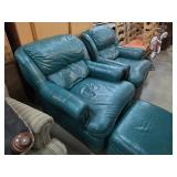 Hancock & Moore Leather Chair and Ottoman Set