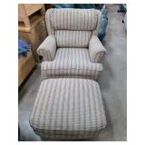 Upholstered Armchair with Ottoman
