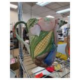 Large Ceramic Pitcher with Vegetable Motif