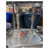 Metal Candlesticks with Tray